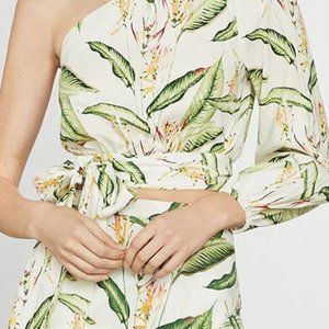 BCBGMAXAZRIA Asymmetric Tied Blouse（Top Only）